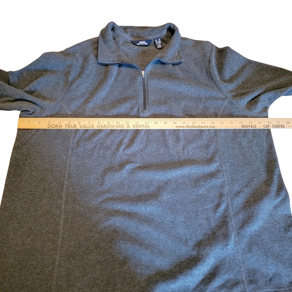 Womens Plus Fleece Lands' End Charcoal Quarter-Zip Fleece Sz 2X - Picture 10 of 12